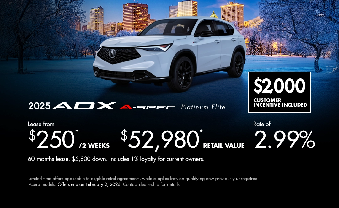 Bannière de Promotion Acura ADX 2025