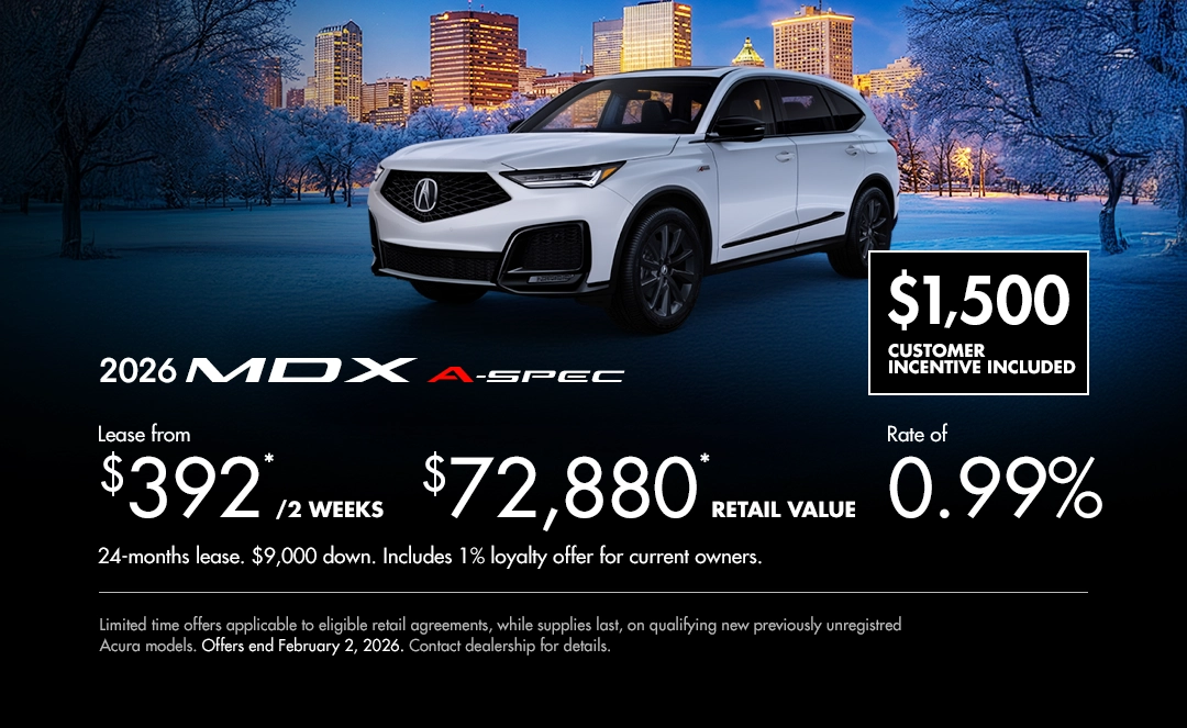 Bannière de Promotion Acura MDX 2026