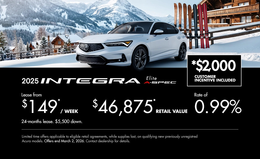 Bannière de Promotion Acura Integra 2025