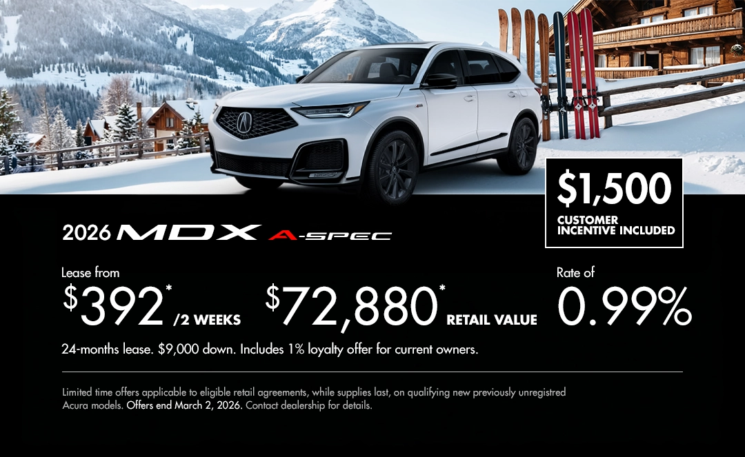 Bannière de Promotion Acura MDX 2026