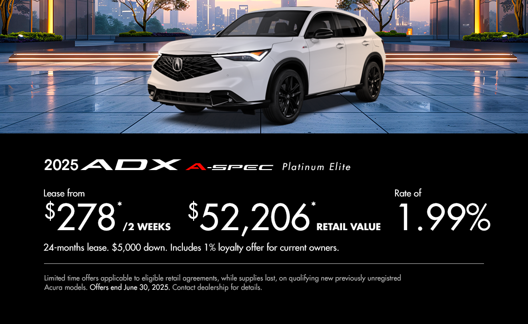 Bannière de Promotion Acura ADX 2025