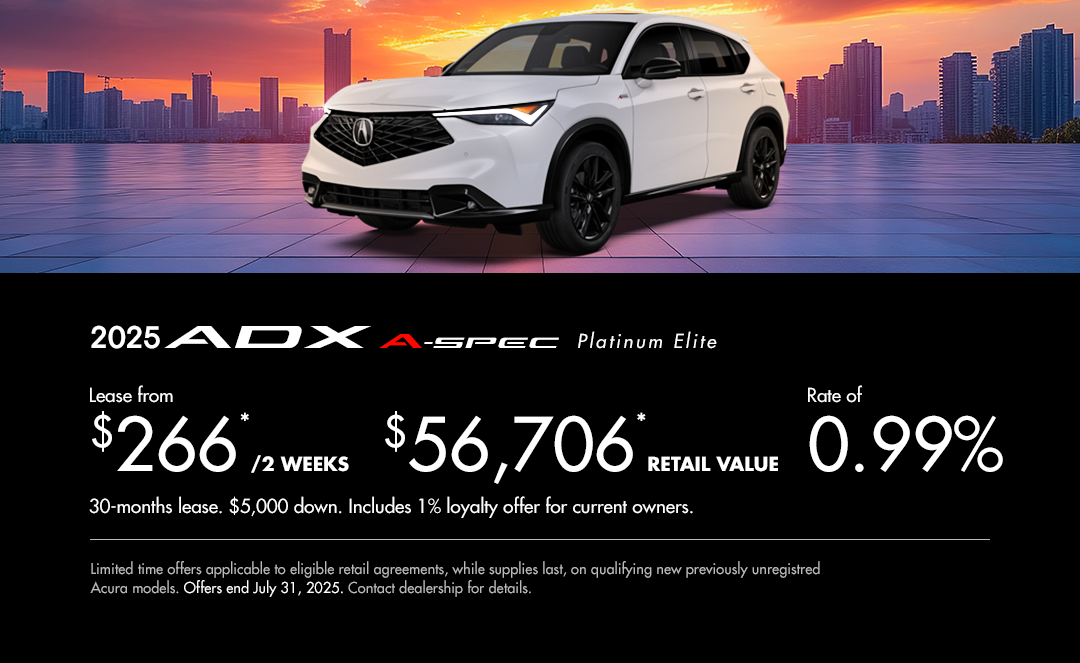 Bannière de Promotion Acura ADX 2025