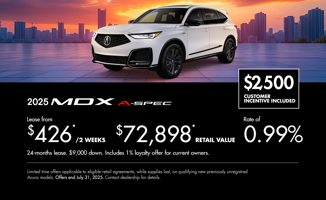 Bannière de Promotion Acura MDX 2025