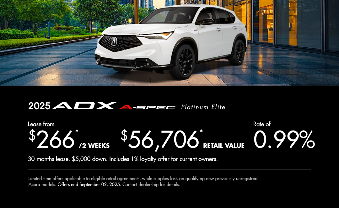 Bannière de Promotion Acura ADX 2025