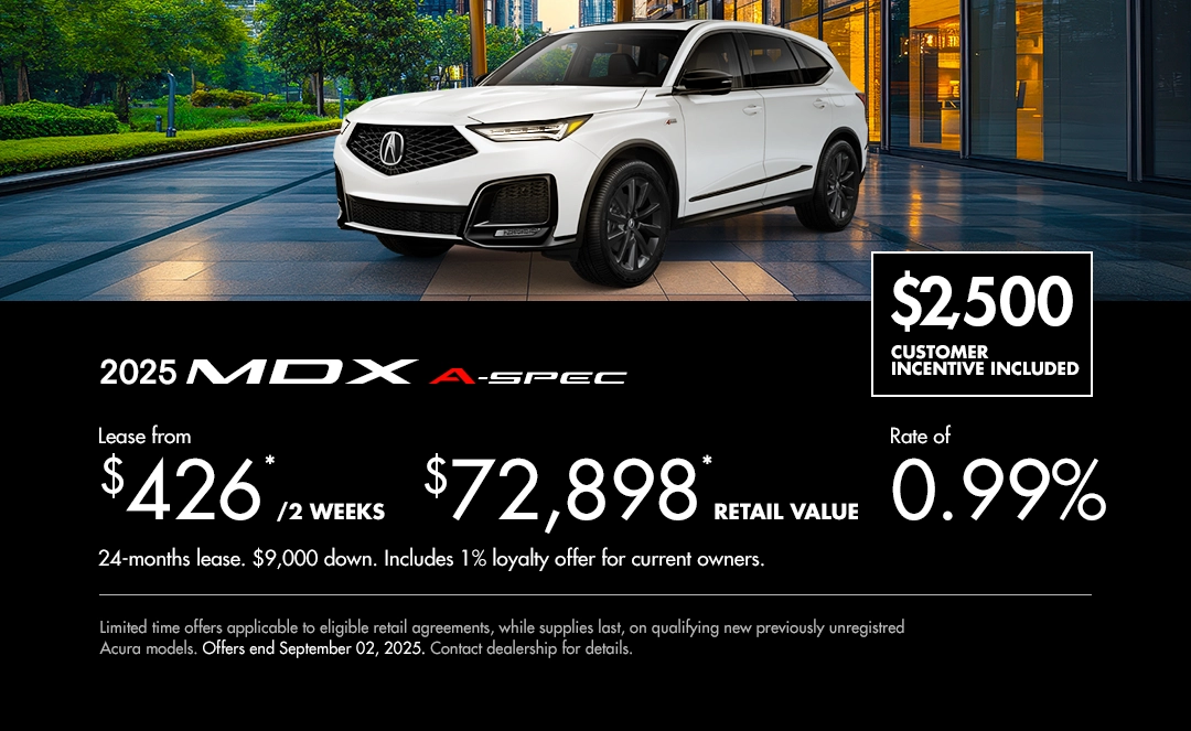 Bannière de Promotion Acura MDX 2025