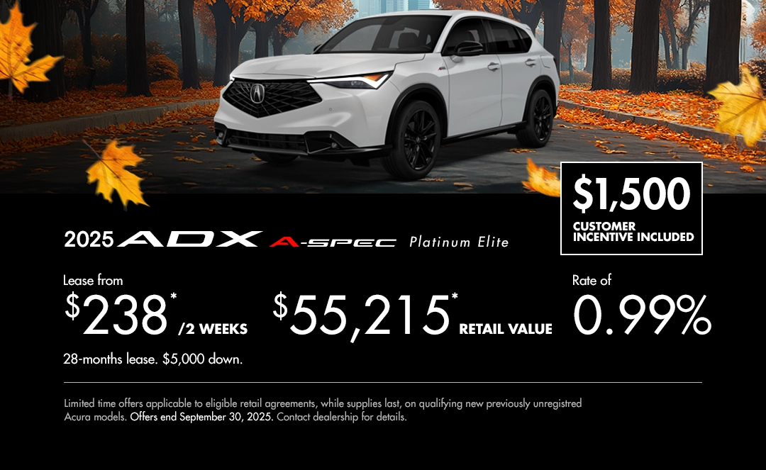 Bannière de Promotion Acura ADX 2025