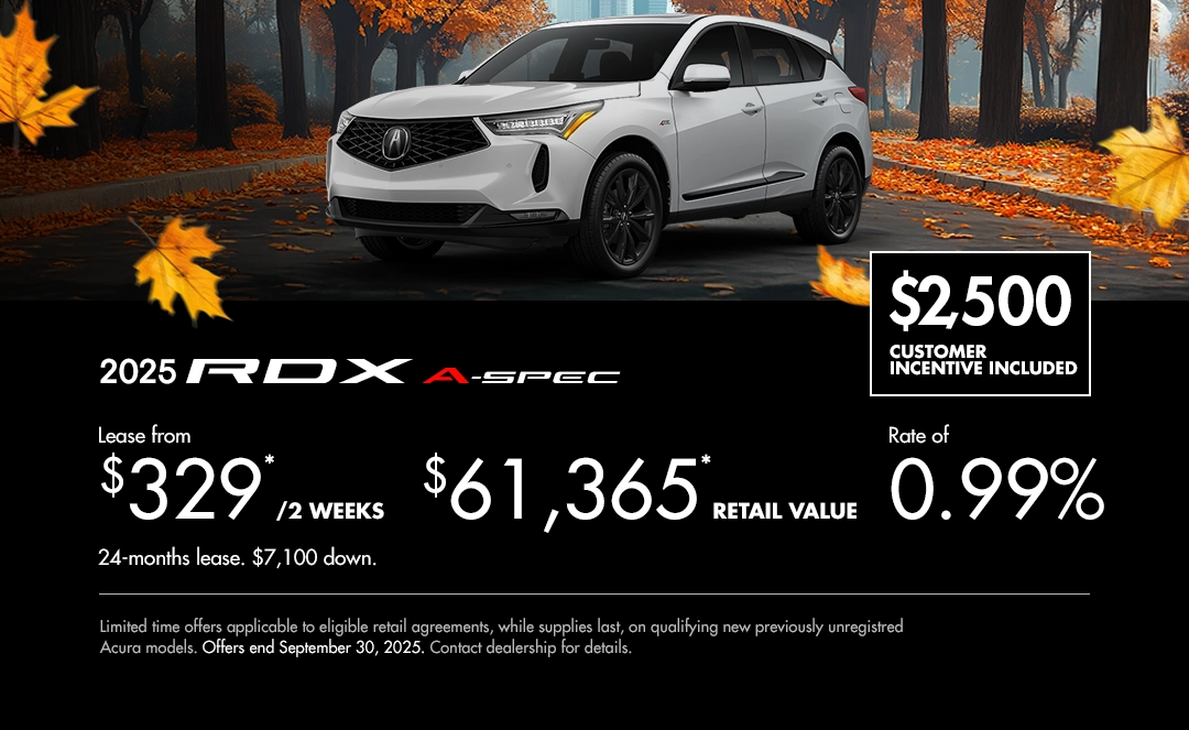 Bannière de Promotion Acura RDX 2025