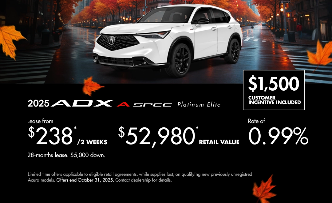 Bannière de Promotion Acura ADX 2025