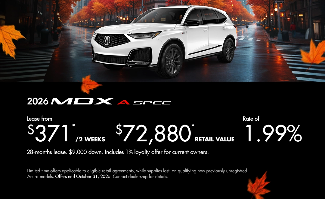 Bannière de Promotion Acura MDX 2026