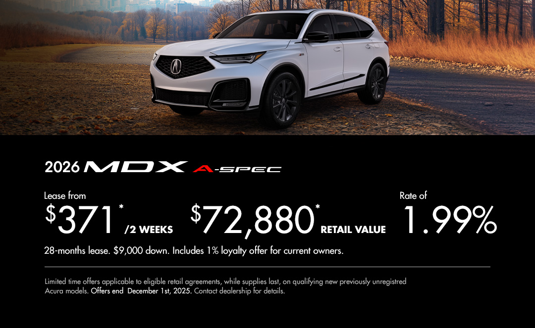Bannière de Promotion Acura MDX 2026