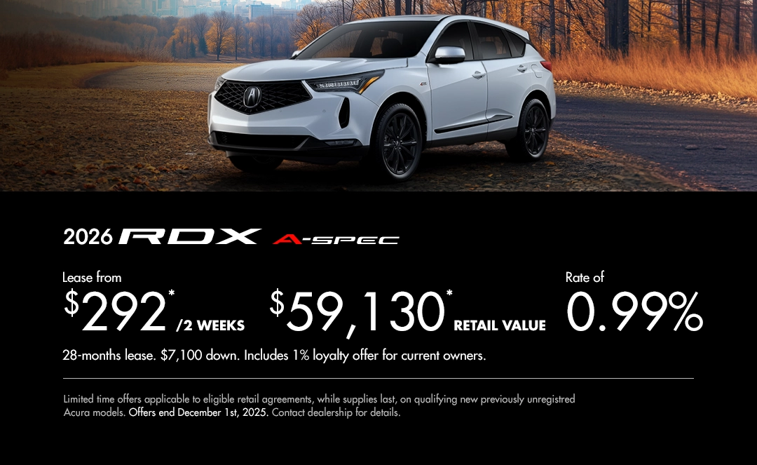 Bannière de Promotion Acura RDX 2026