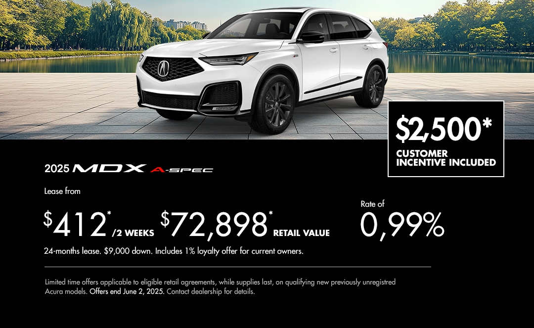 Bannière de Promotion Acura MDX 2025
