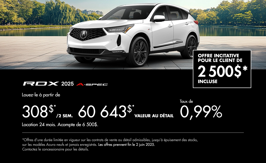 Bannière de Promotion Acura RDX 2025