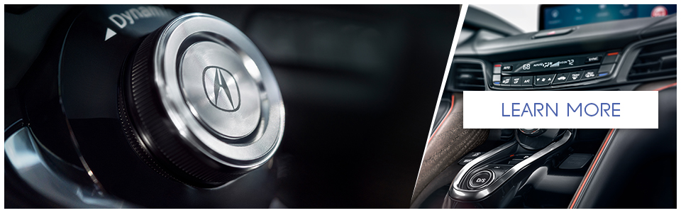 interior view of the 2022 Acura TLX, from the center console, in a vehicle for sale at acura montreal center